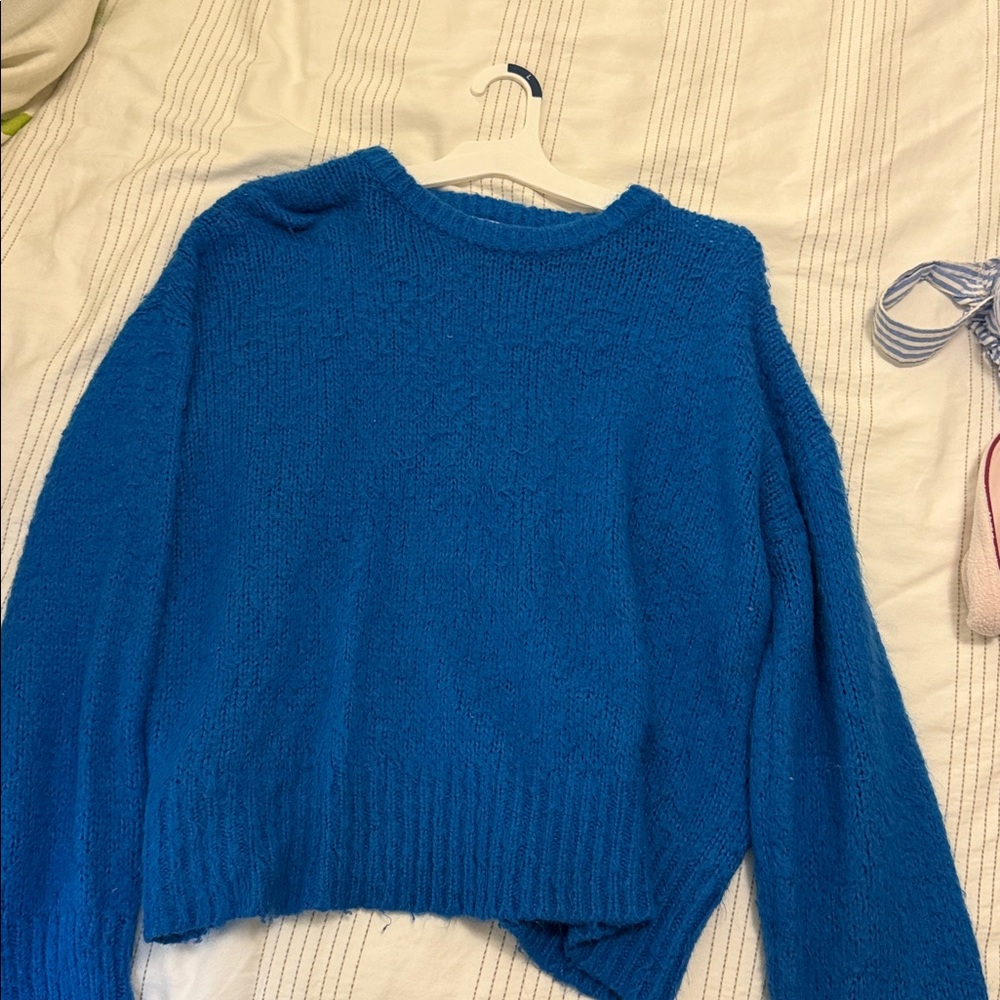 J.O.A. Vibrant Blue Knit Top